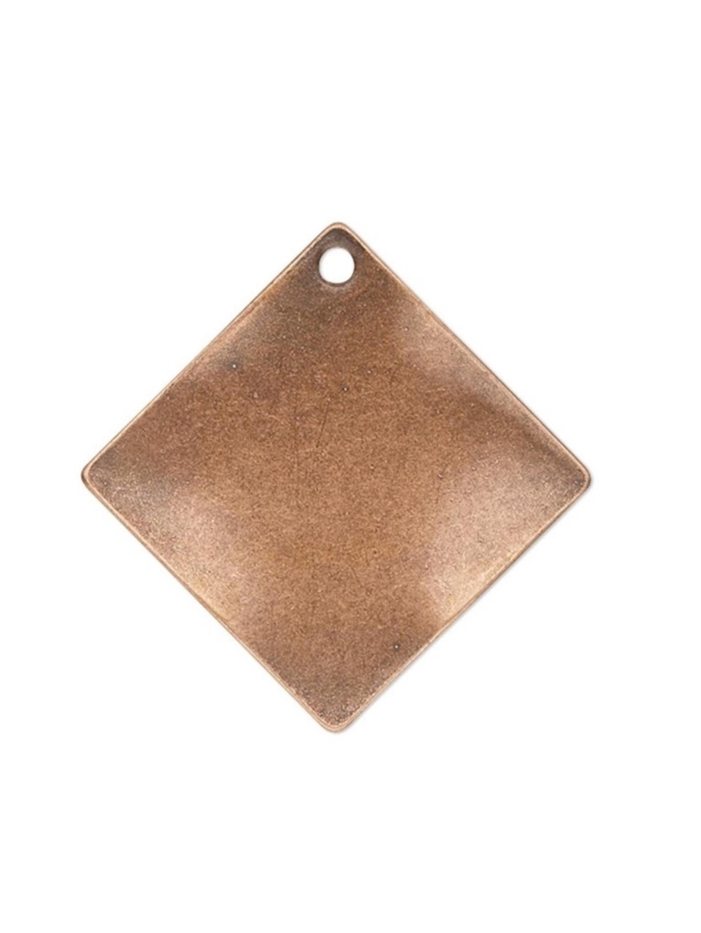 Antique Copper Wavy Diamond Shaped 20x20mm Metal Charms 4 pcs